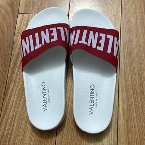 Valentino slides for men , size 9 red and white